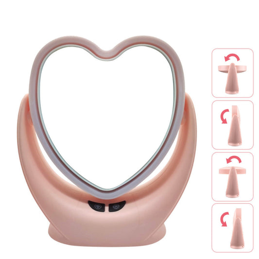 Miroir de maquillage à ventilateur LED 3in1 avec lumière miroir multifonctionnel تنزوت