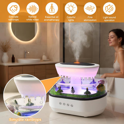 Humidificateur d'Air Effet Gouttes de Pluie et Diffuseur d'Huiles Essentielles - مرطب الهواء بتصميم قطرات المطر ونشر الزيوت العطرية