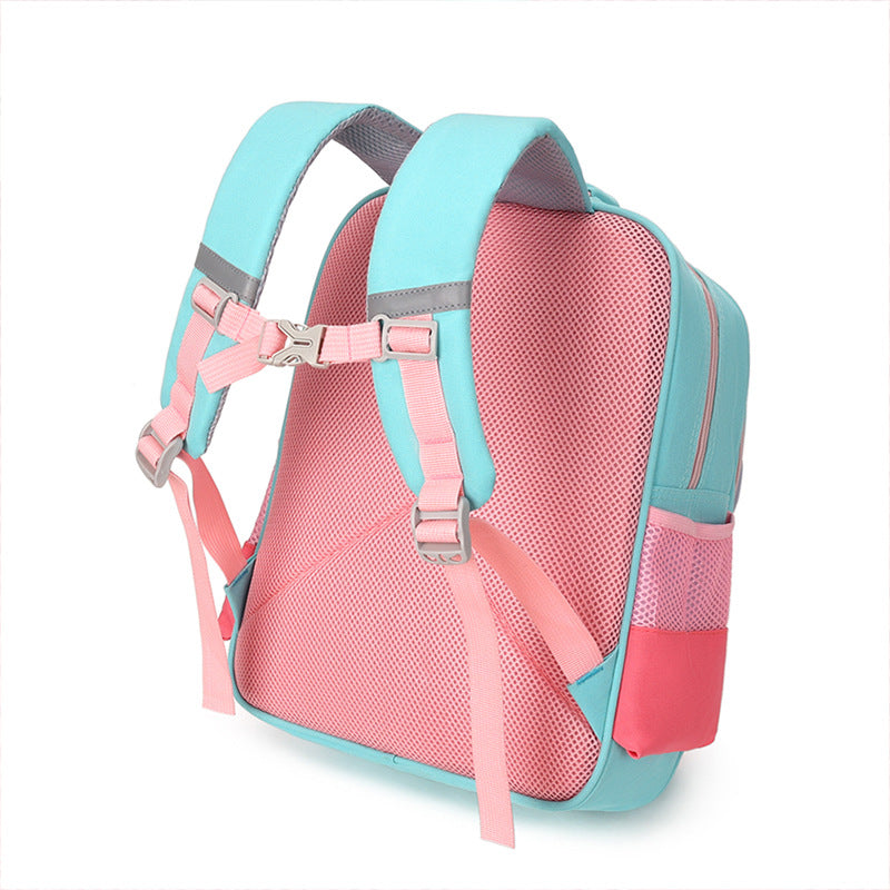 Sac à Dos Scolaire Enfant Design Oreilles Ergonomique Tissu Imperméable pour Primaire Bleu et Rose SACKDS30BRS - حقيبة ظهر مدرسية للأطفال