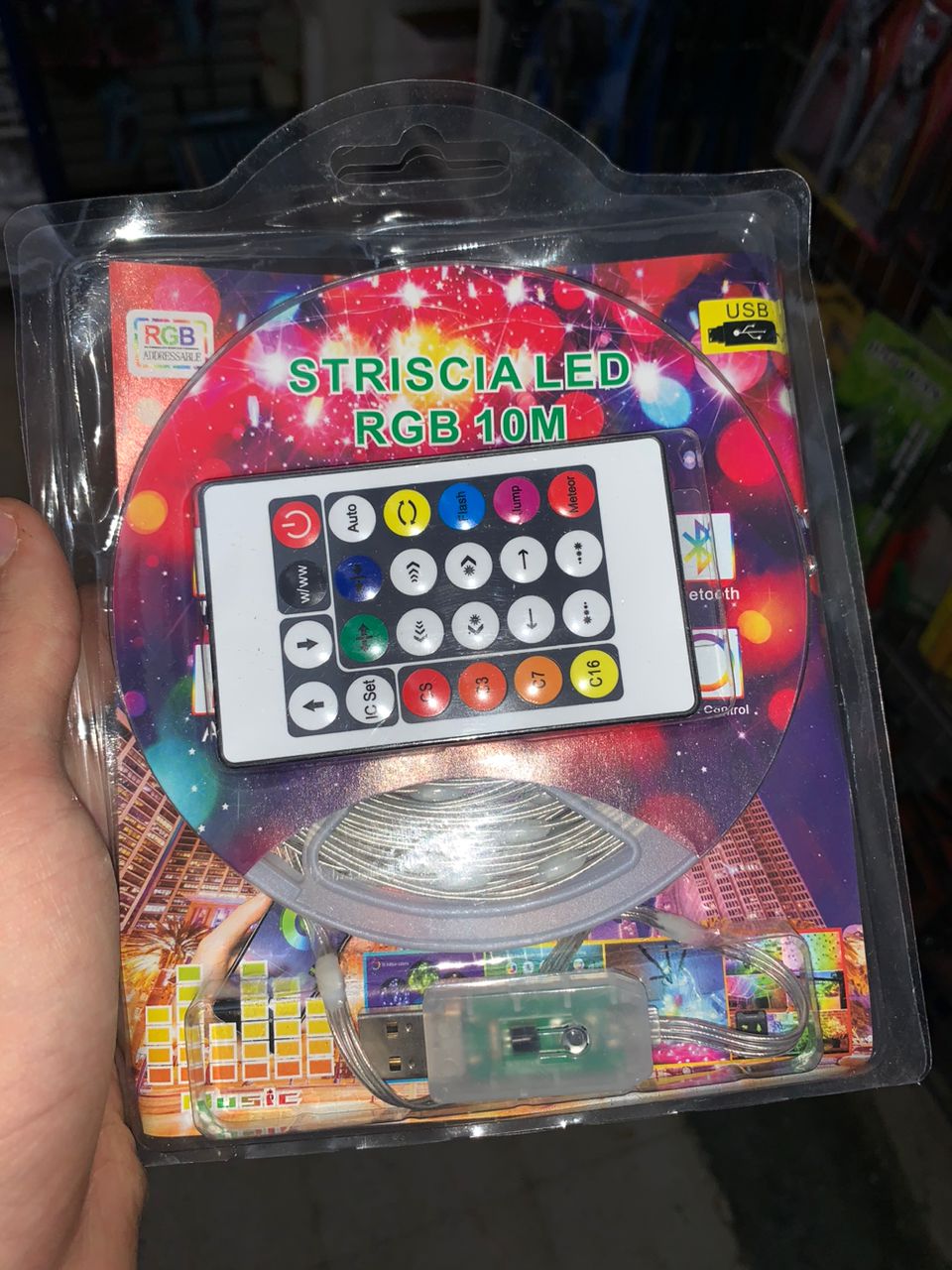 Guirlande lumineuse d'extérieur 100 LED multicolore 10 m RGB synchronisation de musique