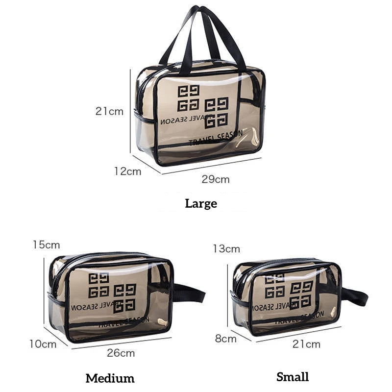 Pack 3 Pcs Sacs de toillete trousse à cosmétiques, trousse de maquillage, trousse de toilette étanche V2