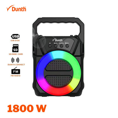 Ampli haut parleur sans fil à batterie rechargeable, Bluetooth 1800W DUNTH DU-SP123 - تنزوت