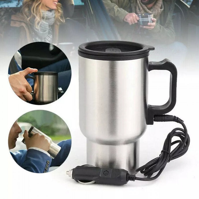 Thermos electrique chauffant pour voiture avec prise Allume Cigare Chauffe Eau,Thé,Café - تنزوت