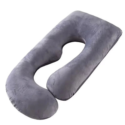 Coussin de Grossesse en Forme de U pour Dormir – Oreiller de Maternité et d’Allaitement avec Housse Lavable – Gris Clair