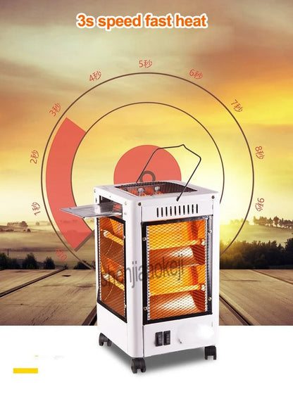 Chauffage Electrique et Gril 360 Degrés Eco Faible Consommation 5 façades 2000 W