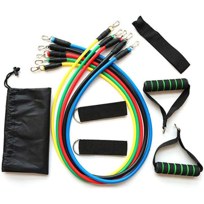 Cordes élastiques de musculation Ensemble de bandes pour sport 11Pcs (5Kg-45Kg) – طقم التدريب المنزلي