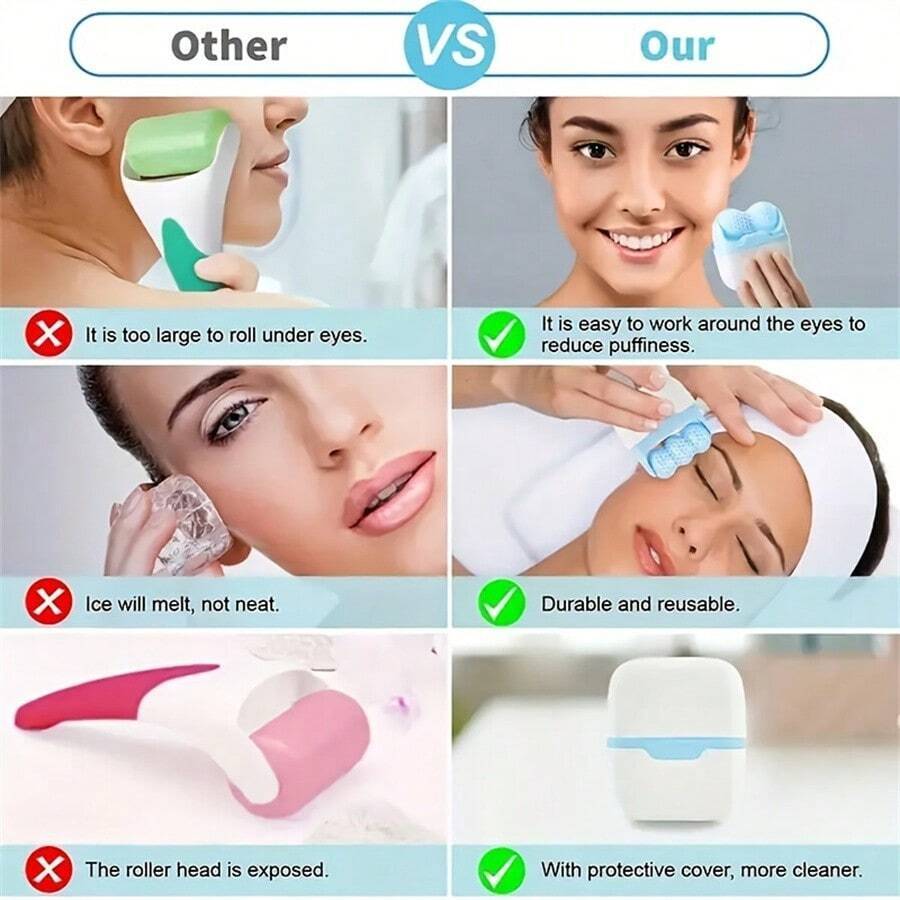 Rouleau de glace pour Massage du visage et des yeux , corps, mésothérapie , refroidissement, soulagement de la douleur