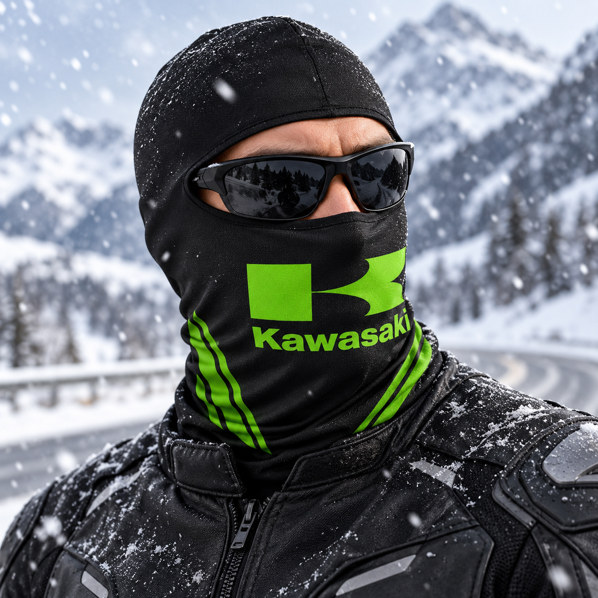 Cagoule Moto Thermique Balaclava Kawasaki - قناع واقي وجه كامل حراري للدراجات النارية