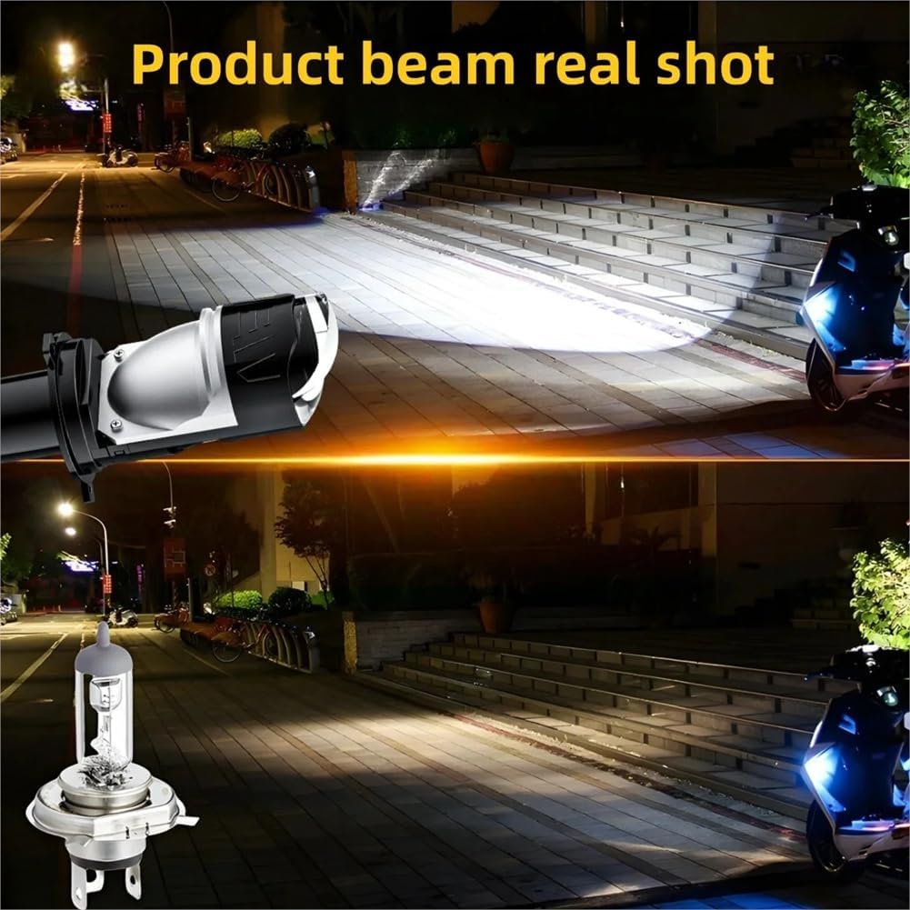 Ampoules de Phare LED H4 à Double Projecteur 20000LM 100W G19 H4 - مصباع دراجات نارية عالي السطوع