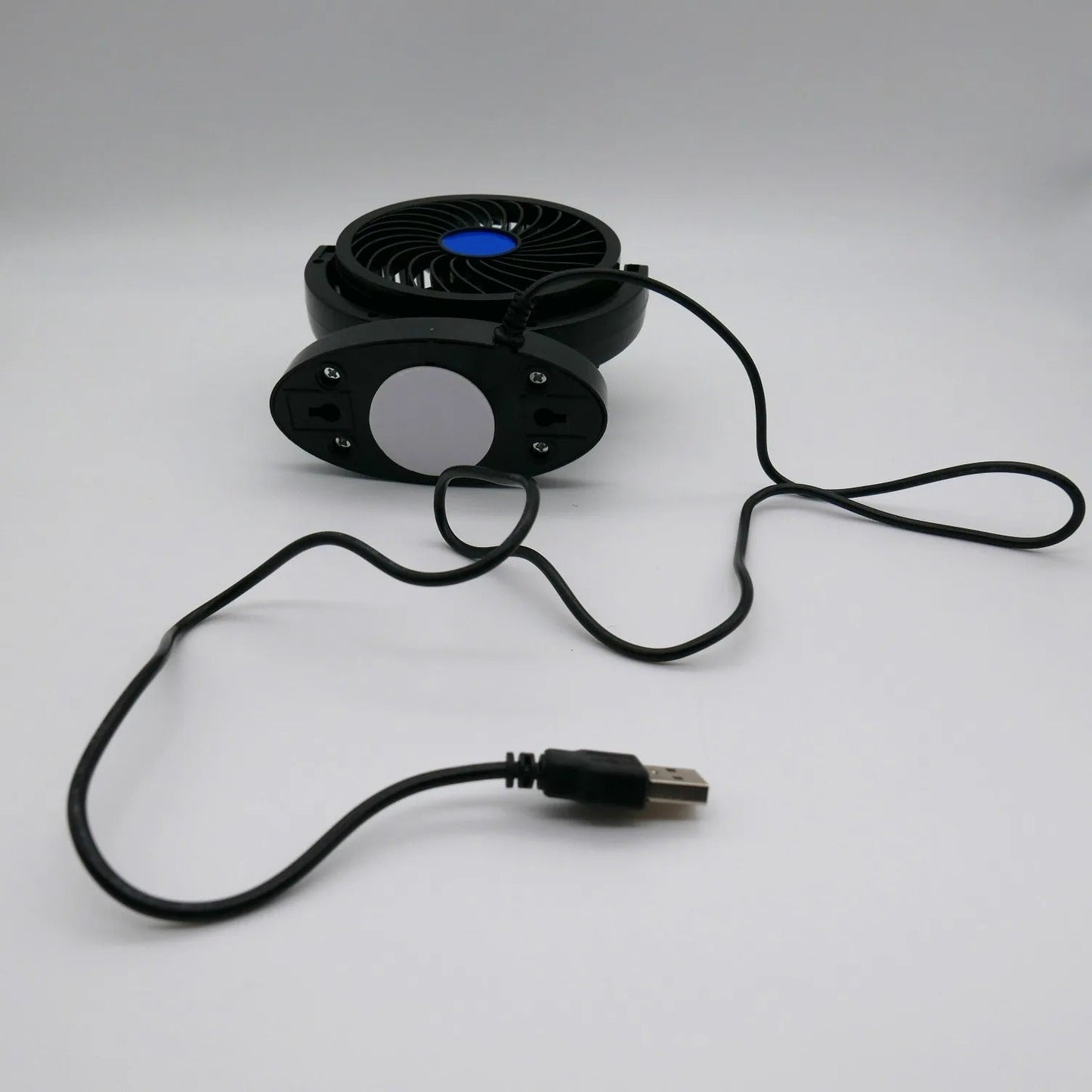 Ventilateur électrique 12V pour tableau de bord de voiture, rotatif à 360 degrés