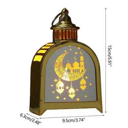 Lanterne de Ramadan Dorée LED Design Traditionnel avec Silhouette – فانوس مضيء لشهر رمضان