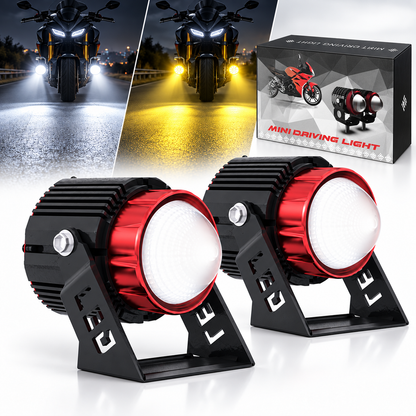 Lot de 2 Projecteurs LED de Moto 36W Double Couleur TD35 - طقم كشافات ضباب ليد مزدوجة اللون للدراجات النارية