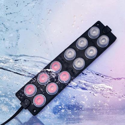 Feux stroboscopiques 12LED 12-24V 2 Couleur pour Véhicules et Camions 1Pcs - شريط إضاءة تحذيري مدمج للسيارات والشاحنات