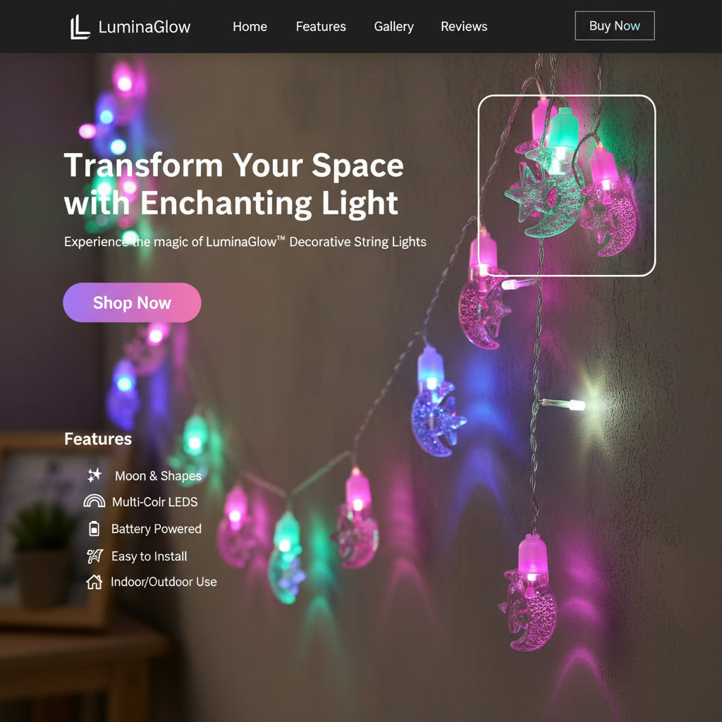 Guirlande Cristallisée Lumineuse Ramadan – أضواء متدلية كريستالية رمضانية من 3 أمتار