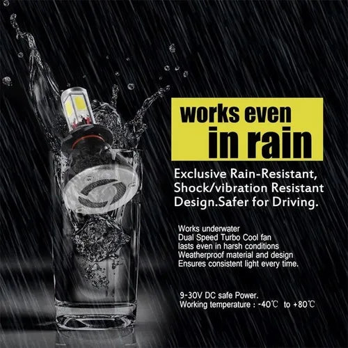 Kit Lampe de phare H4 LED 4 Directions 4000LM - مصابيح إضاءة أمامية للسيارات