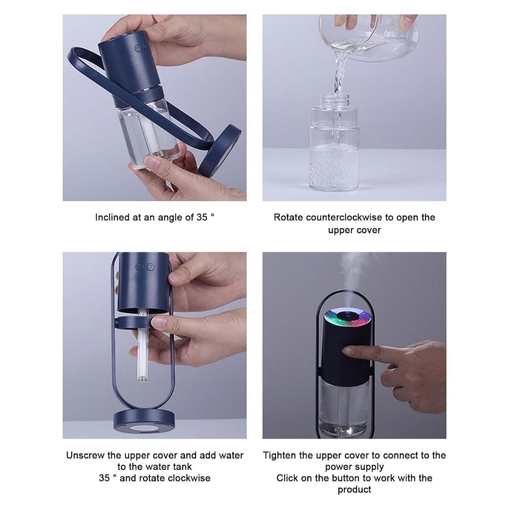 Humidificateur Lumière RGB 360° Rotation – مرطب هواء