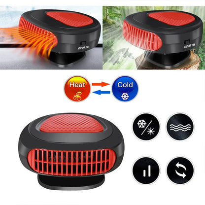 Ventilateur et Chauffage de Voiture Portable avec Base Rotative à 360 degree