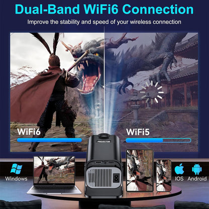 Projecteur portable Full HD HY320 Android 11 WiFi6 et Bluetooth 5.0 - جهاز عرض ذكي