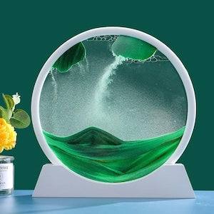 Sablier 3D en Verre rond 12 pouces pour la décoration de la maison