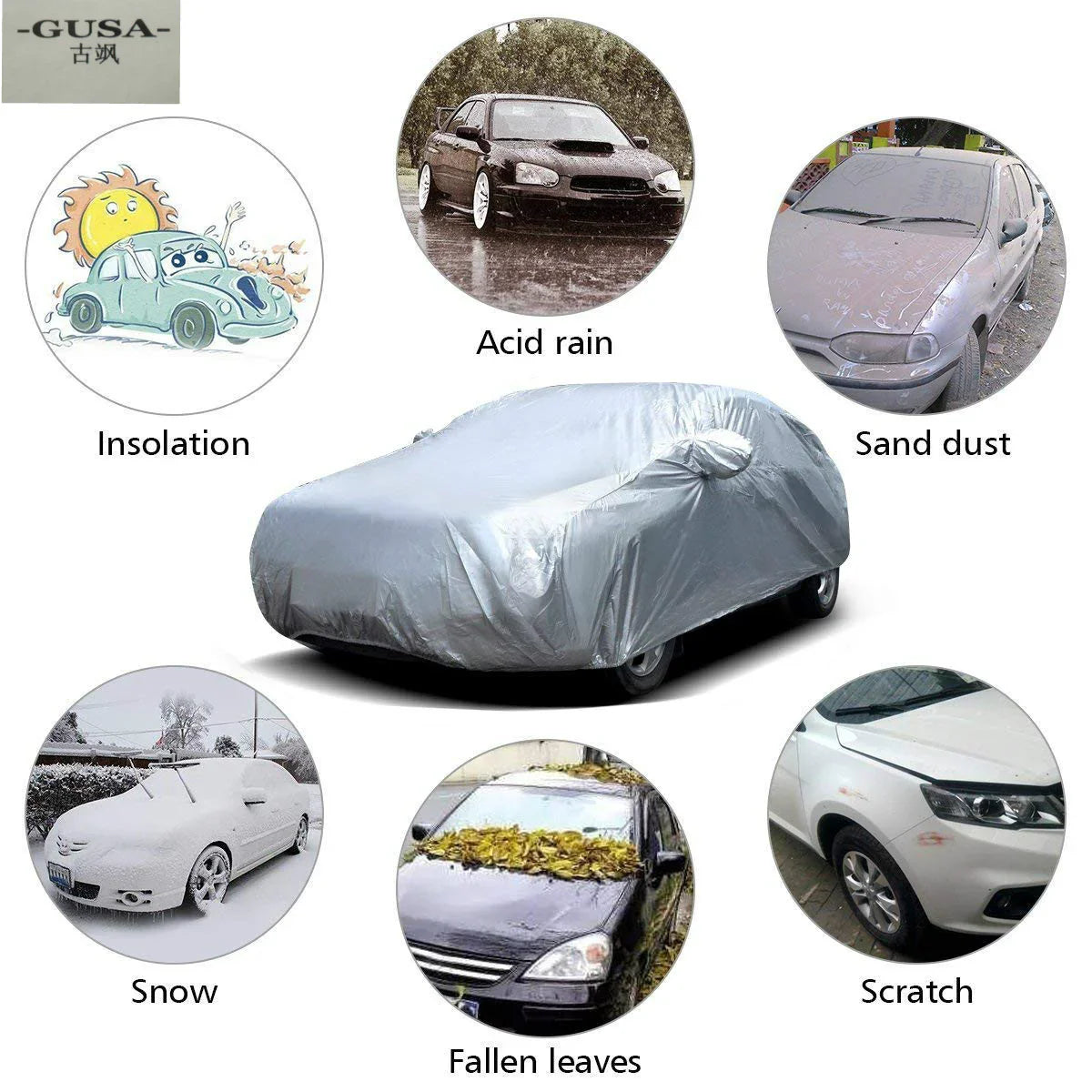 Bâche Auto Housse de Protection 4 Saisons (Tout types de voiture) /M/L/XL