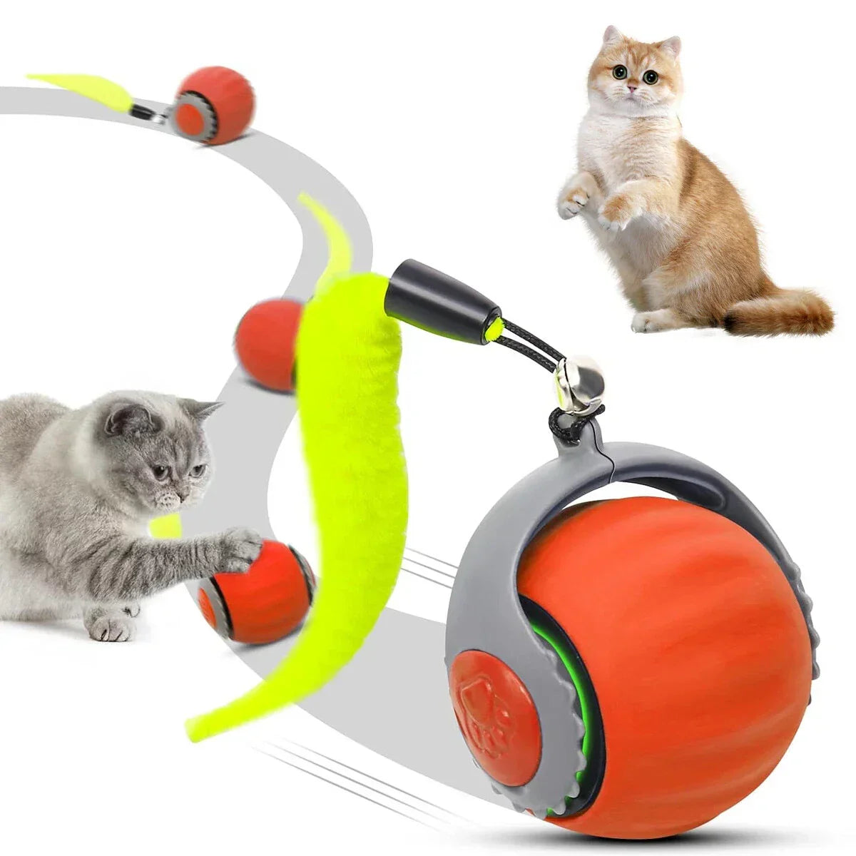 Jouets interactifs pour chat boule roulante électrique – لعبة القطط الكرة المتدحرجة الكهربائية