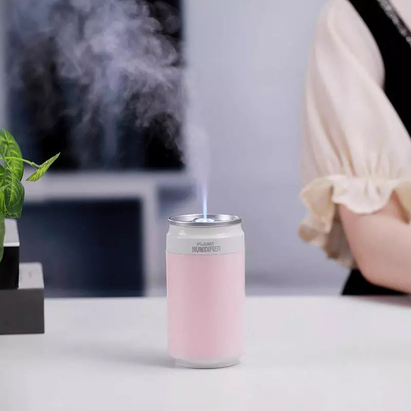 Humidificateur Portable USB forme Canette avec lampe à flamme