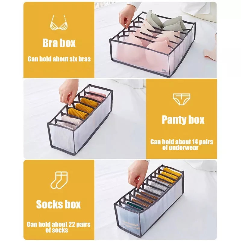 Organisateur de Sous-Vêtement Transparent 3PCS dans Tiroirs