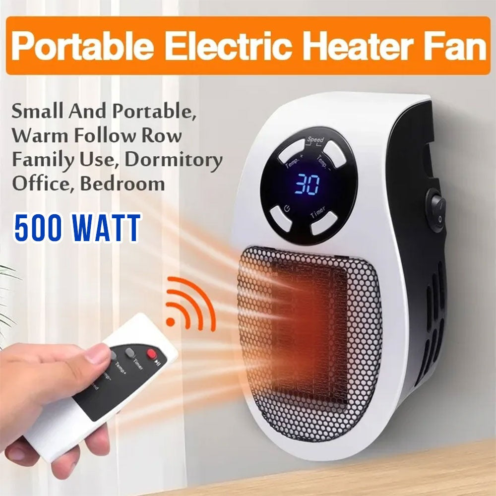 Mini Chauffage Mural Électrique 500W + Télécommande – سخان كهربائي صغير للحائط