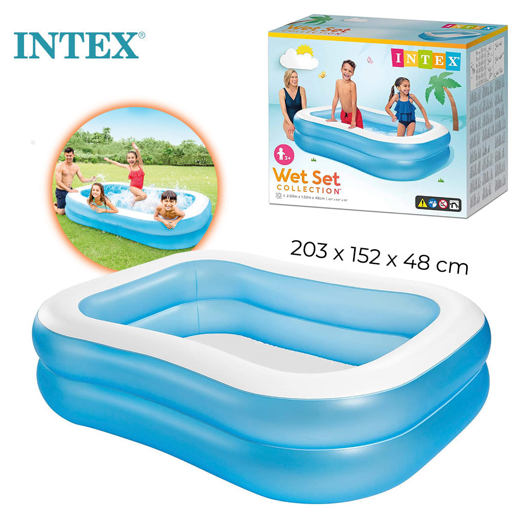 Piscine gonflable rectangulaire 203 x 152 x 48 cm INTEX 57180 – حوض سباحة تنزوت