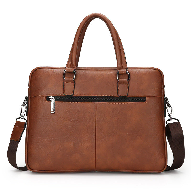 Cartable Homme en Simili Cuir Design Élégant Jeep Marron Foncé – حقيبة جلدية لون بني داكن