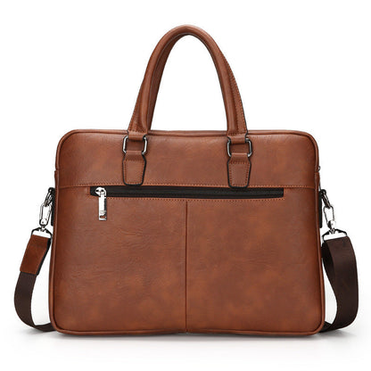 Cartable Homme en Simili Cuir Design Élégant Jeep Marron Foncé – حقيبة جلدية لون بني داكن