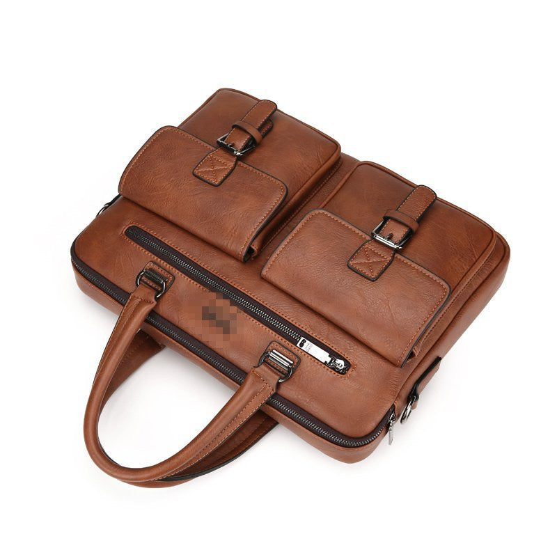 Cartable Homme en Simili Cuir Design Élégant Jeep Marron – حقيبة جلدية لون بني