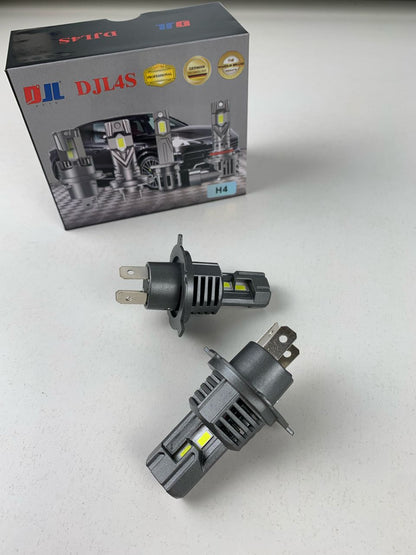 Ampoules de phares à LED H4 avec ventilateur de refroidissement 6500K Blanc – إضاءة أمامية بيضاء ساطعة للسيارات