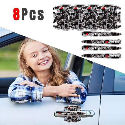 Autocollants de Poignée pour Porte de Voiture Protection Anti-Rayures 8Pcs