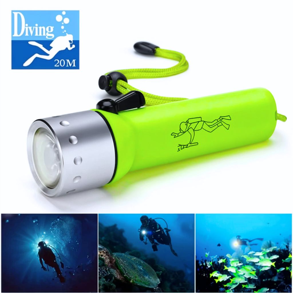 Torche LED professionnelle étanche pour plongée sous-marine تنزوت