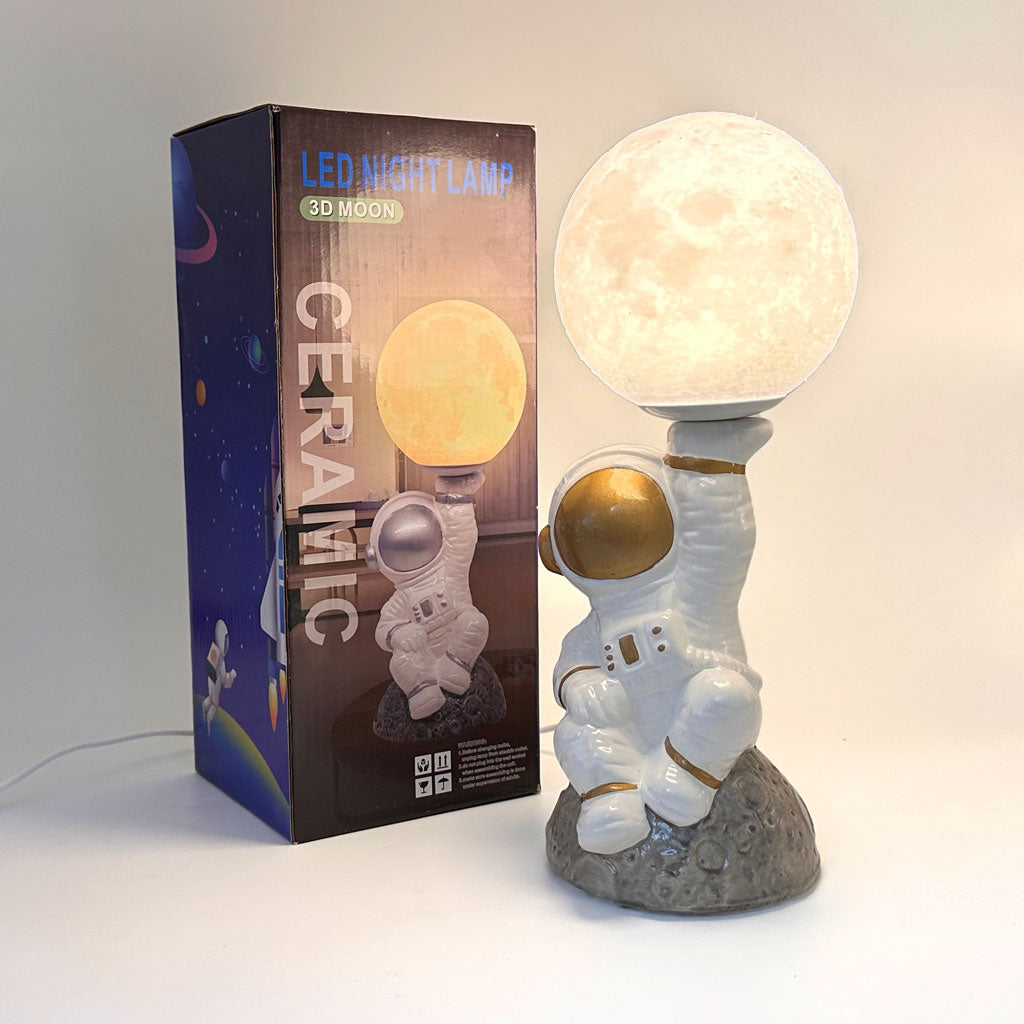 Veilleuse Astronaute et Lampe de Table en Céramique