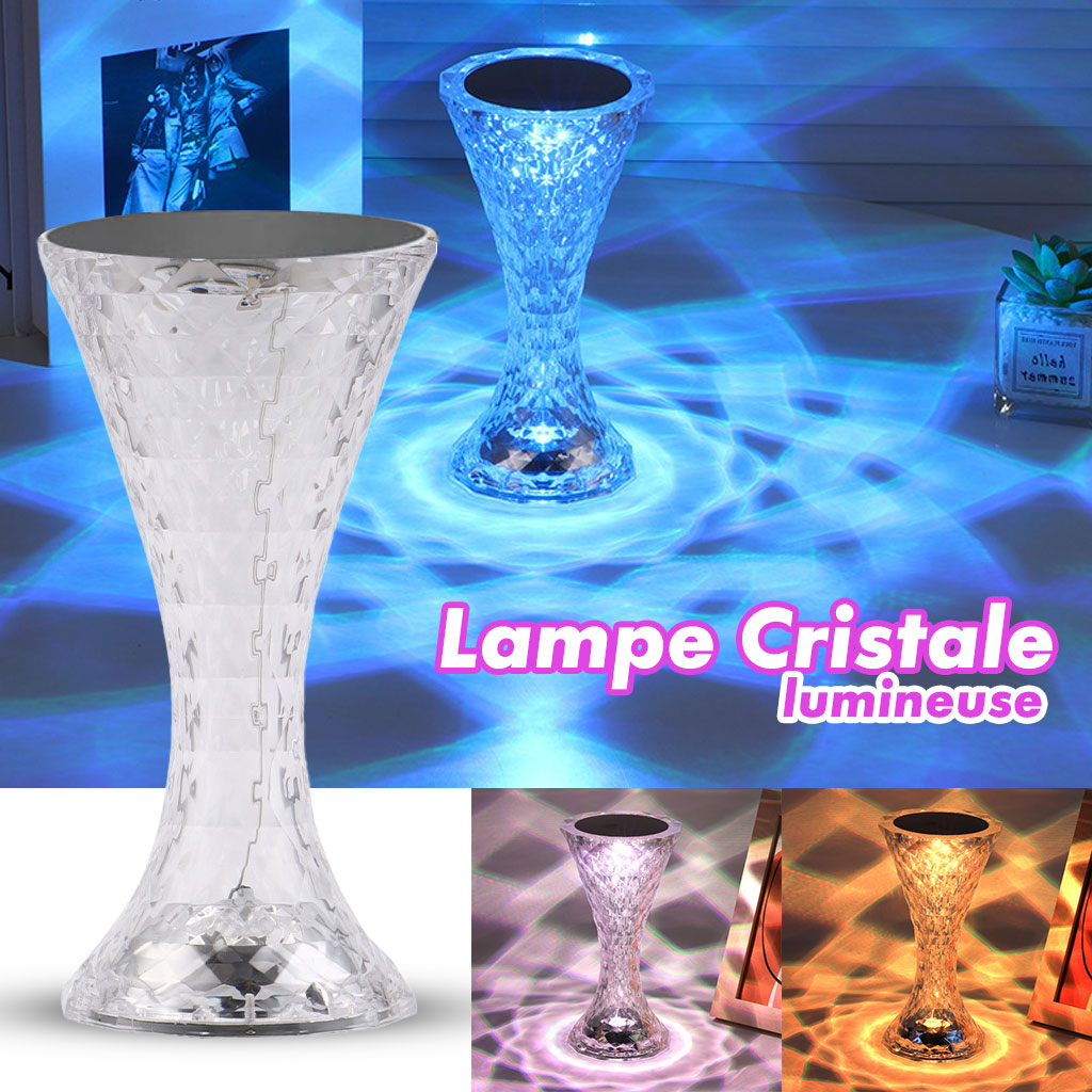 Lampe de table en cristal sans fil Tactile Rgb pour chambre V2 تنزوت