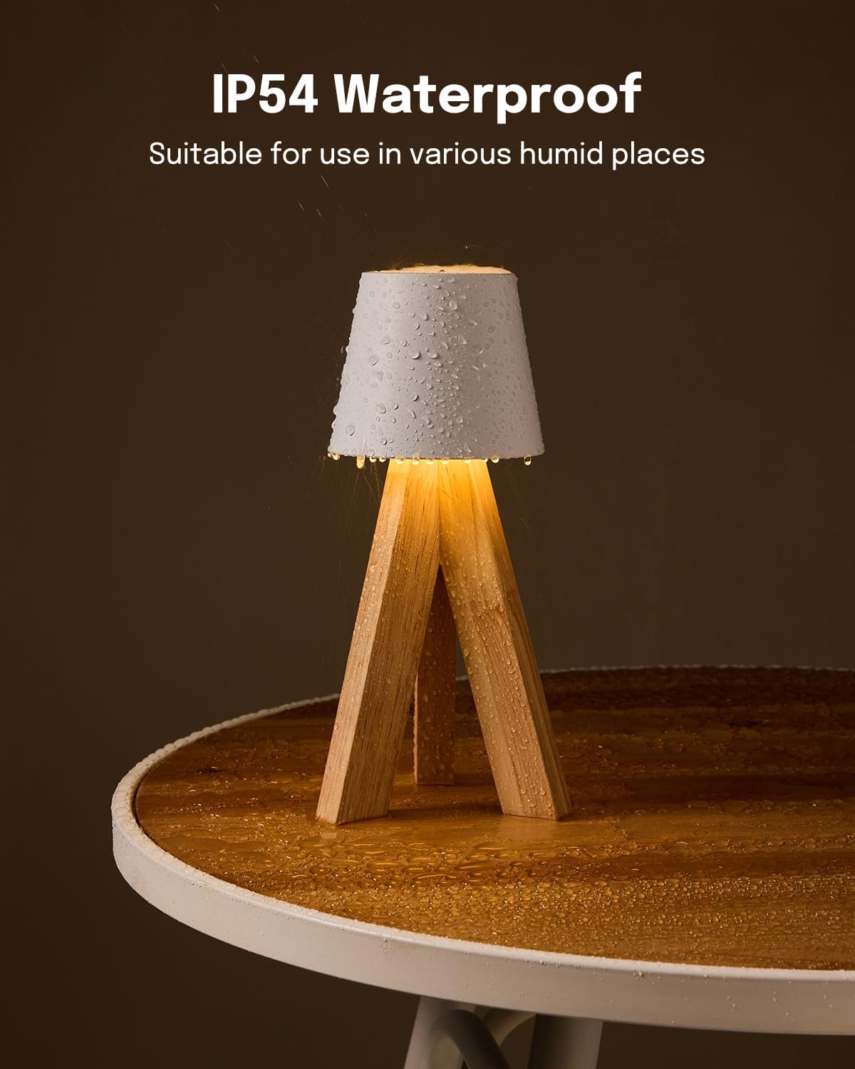 Lampe de Table LED Décorative en Bois, Rechargeable et Tactile — مصباح طاولة خشبي ديكوري قابل للشحن بالتحكم باللمس