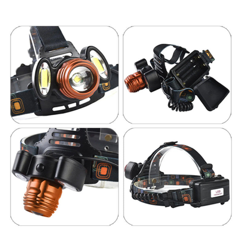 Lampe Frontale Lumineuse Sans Fil Avec 4 Modes D’eclairages Et Avec Zoom BEETRO LA-294