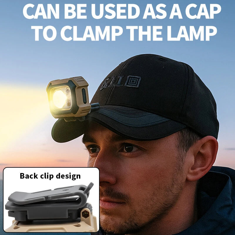 Lampe Frontale LED Multifonctionnelle avec Clip - مصباح رأس ليد متعدد الوظائف