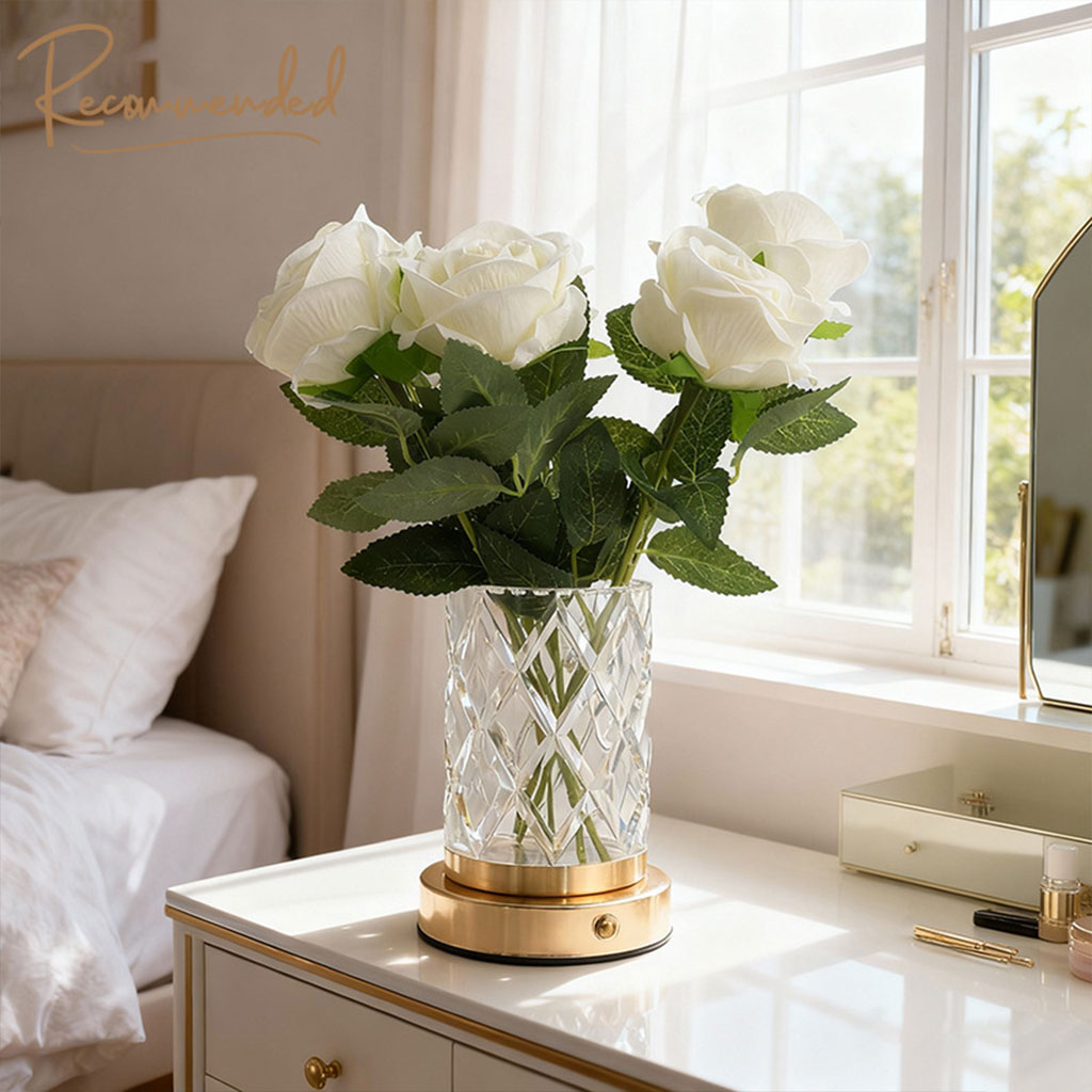Vase Lumineux LED Tactile en Cristal Couleurs RGB Rechargeable - فازة كريستال مضيئة