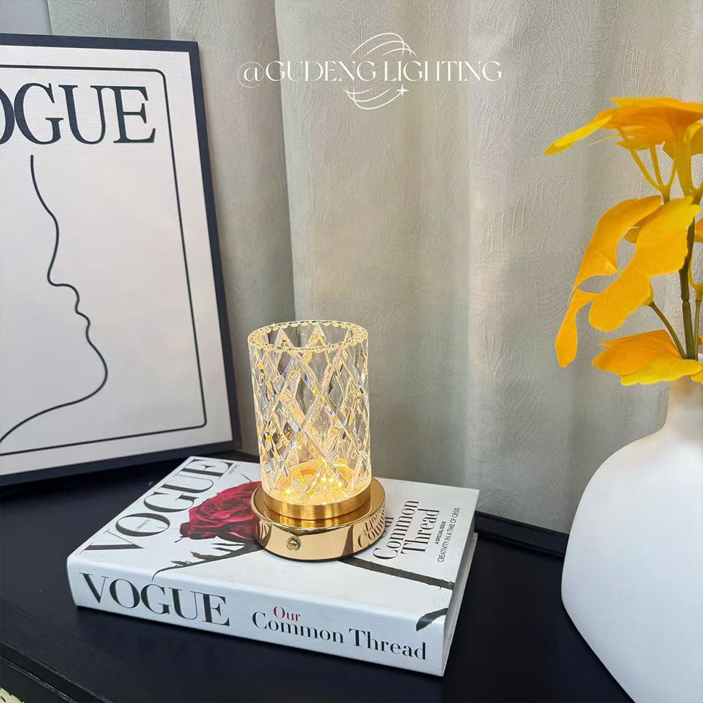 Vase Lumineux LED Tactile en Cristal Couleurs RGB Rechargeable - فازة كريستال مضيئة