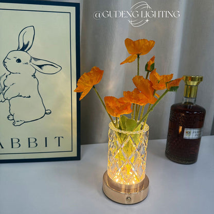 Vase Lumineux LED Tactile en Cristal Couleurs RGB Rechargeable - فازة كريستال مضيئة