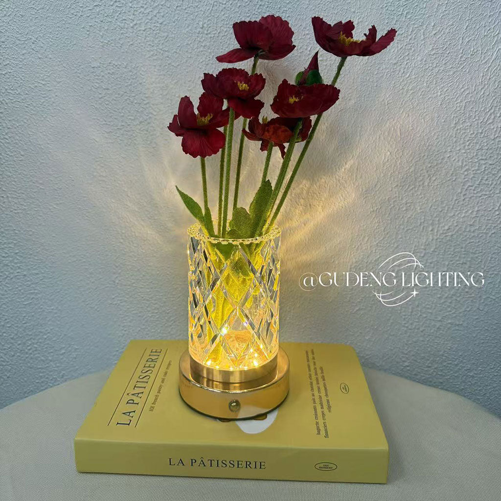 Vase Lumineux LED Tactile en Cristal Couleurs RGB Rechargeable - فازة كريستال مضيئة
