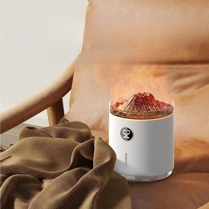 Diffuseur d'arôme de flamme à affichage numérique, brumisateur froid à ultrasons a 2 modes, 350ml, 1200mAh - تنزوت