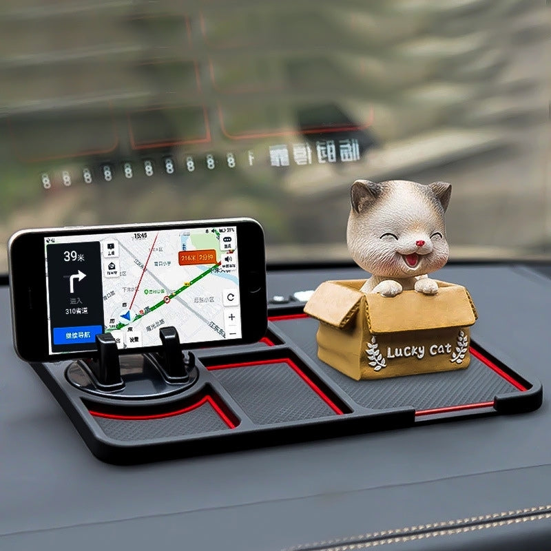 Support de téléphone antidérapant 4en1 Multifonctionnel en Silicone pour Tableau de Bord de Voiture - حامل هاتف لوحة سيارة من السيليكون متعدد الوظائف