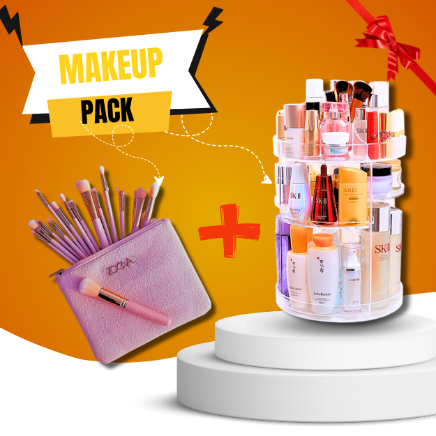 Pack Spécial Organisateur de maquillage + Trousse de 15 Pinceaux zoeva professionnels تنزوت