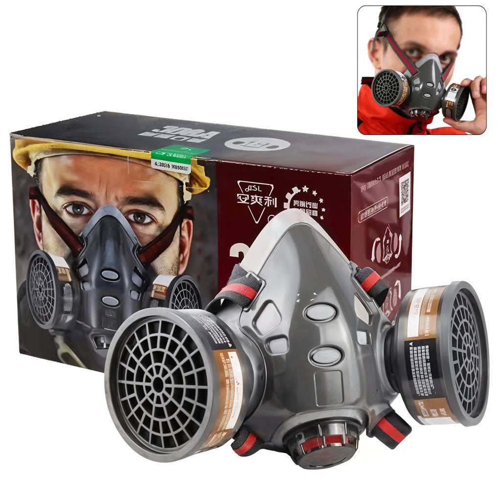 Masque de protection gaz avec 2 filtres au gel de silice – قناع تنفس للحرفيين تنزوت