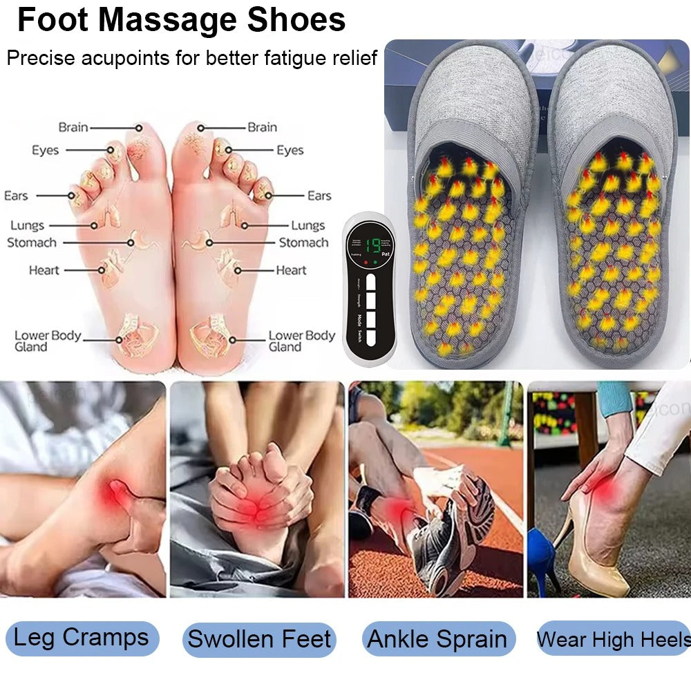 Pantoufles de massage USB pour thérapie électrique à impulsions