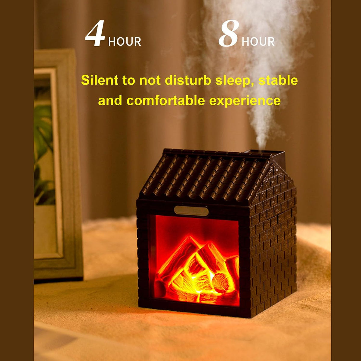 Mini Humidificateur d'Air Effet Flamme de Cheminée - مرطب ومطري جو مكتبي صغير بتأثير لهب النار